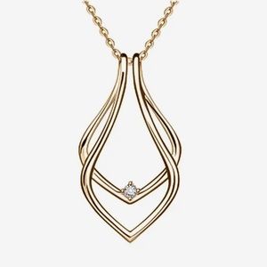 Necklace ring holder in gold